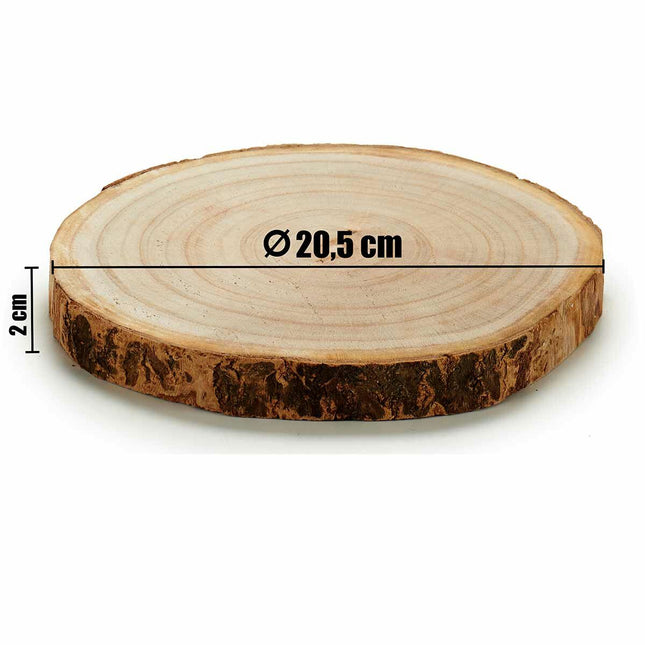 Dekorativer Baumstamm Braun Paulonia-Holz 18 x 2 x 18 cm (18 Stück)