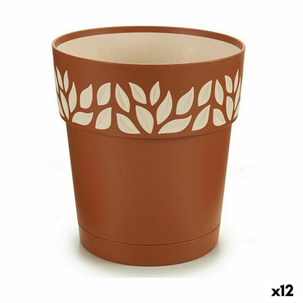 Selbstbewässernder Blumentopf Stefanplast Cloe Terrakotta Kunststoff 15 x 15 x 15 cm (12 Stück)