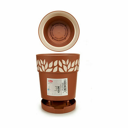 Selbstbewässernder Blumentopf Stefanplast Cloe Terrakotta Kunststoff 15 x 15 x 15 cm (12 Stück)