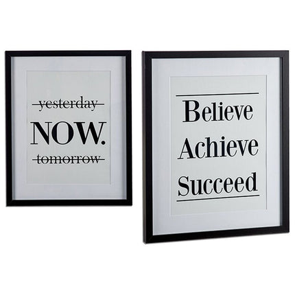 Bild Now Believe Weiß Holz Glas 3 x 53 x 42,5 cm (6 Stück)