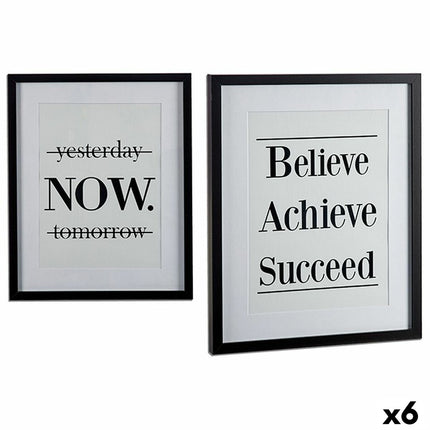 Bild Now Believe Weiß Holz Glas 3 x 53 x 42,5 cm (6 Stück)