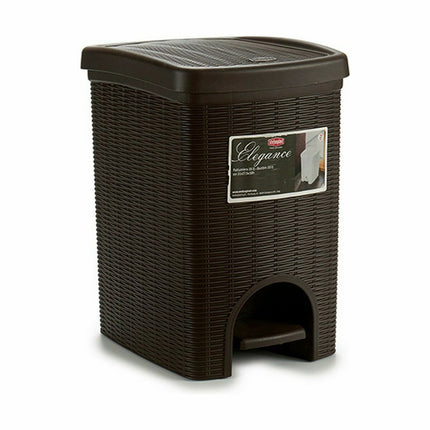 Papierkorb mit Pedal Stefanplast Elegance Braun Kunststoff 20 L 27,5 x 38,5 x 31 cm (6 Stück)