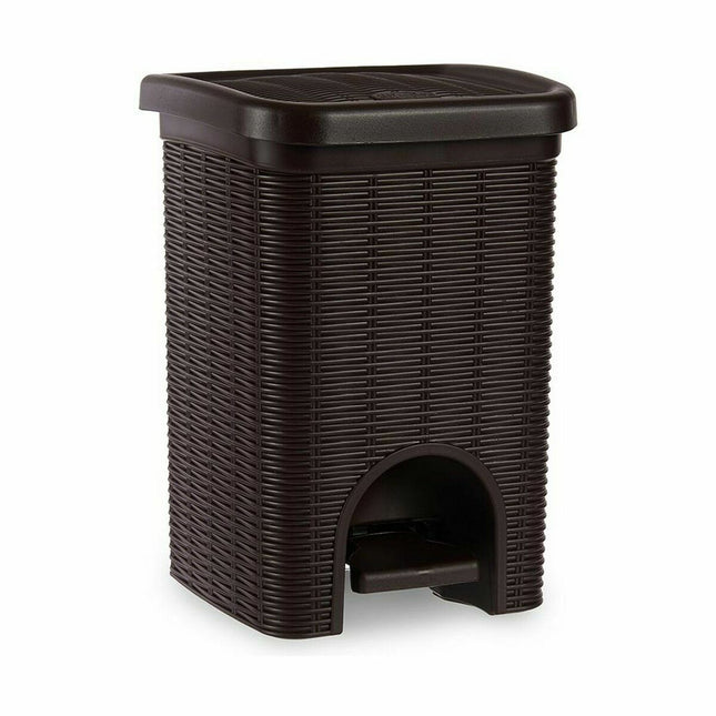 Papierkorb mit Pedal Stefanplast Elegance Braun Kunststoff 6 L 20,5 x 28 x 20,5 cm (6 Stück)