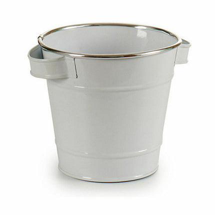 Blumentopf Würfel Weiß Silberfarben Zink 19,5 x 14,5 x 16,5 cm (24 Stück)