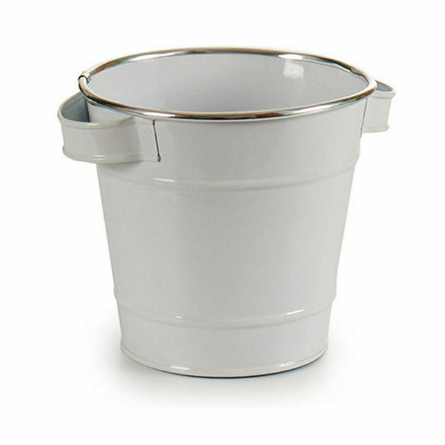 Blumentopf Würfel Weiß Silberfarben Zink 19,5 x 14,5 x 16,5 cm (24 Stück)