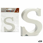 Buchstabe S Weiß Holz 2 x 16 x 14,5 cm (24 Stück)