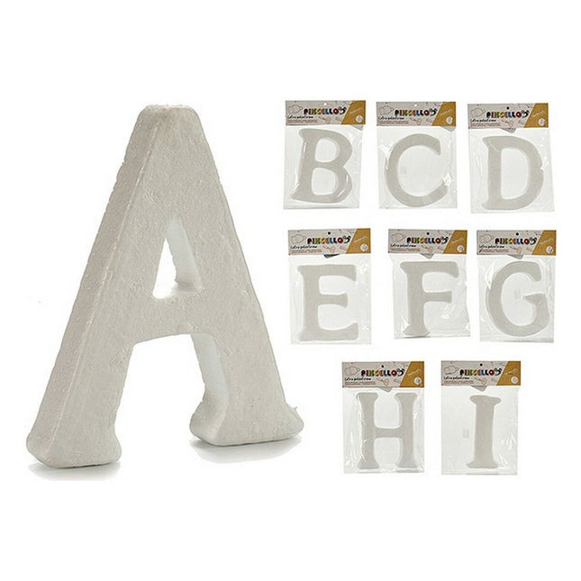Buchstaben ABCDEFGHI Weiß polystyrol 2 x 23 x 17 cm (9 Stück)
