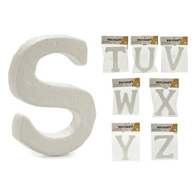 Buchstaben STUVWXYZ Weiß polystyrol 2 x 23 x 17 cm (8 Stück)