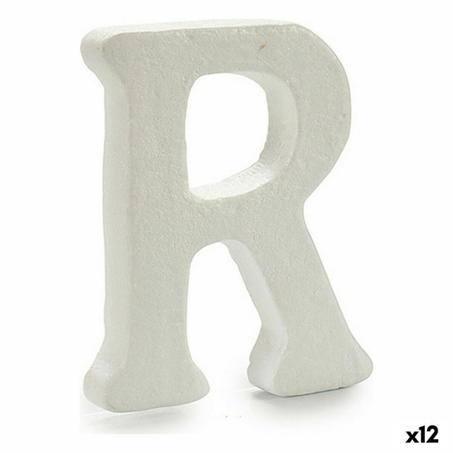Buchstabe R Weiß polystyrol 15 x 12,5 cm (12 Stück)