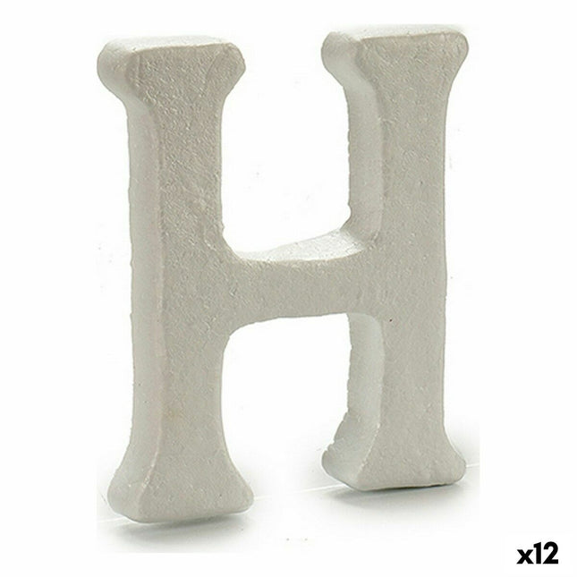 Buchstabe H Weiß polystyrol 1 x 15 x 13,5 cm (12 Stück)