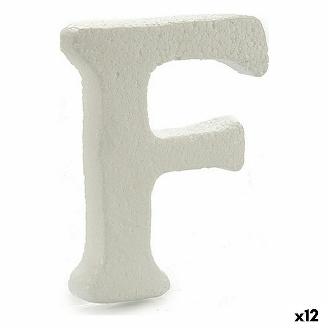 Buchstabe F Weiß polystyrol 1 x 15 x 13,5 cm (12 Stück)