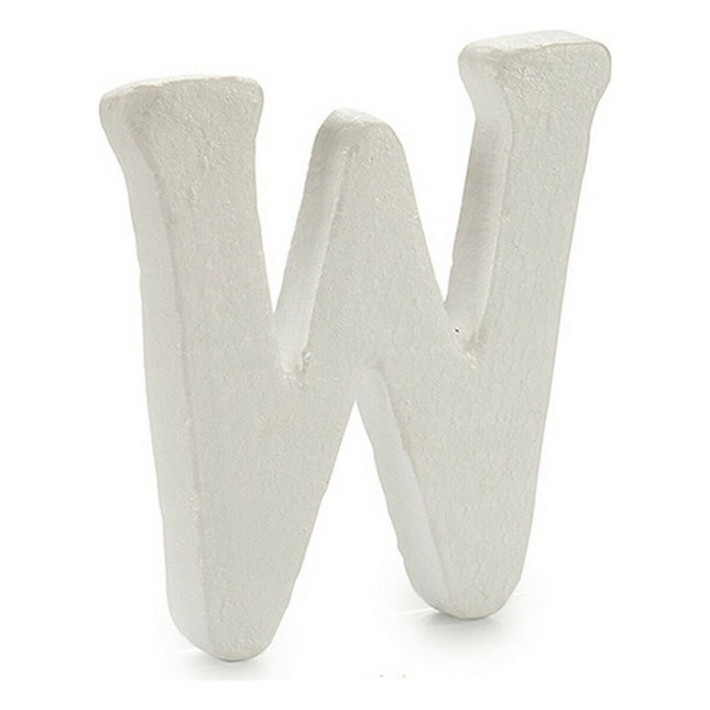 Buchstabe W Weiß polystyrol 1 x 15 x 13,5 cm (12 Stück)