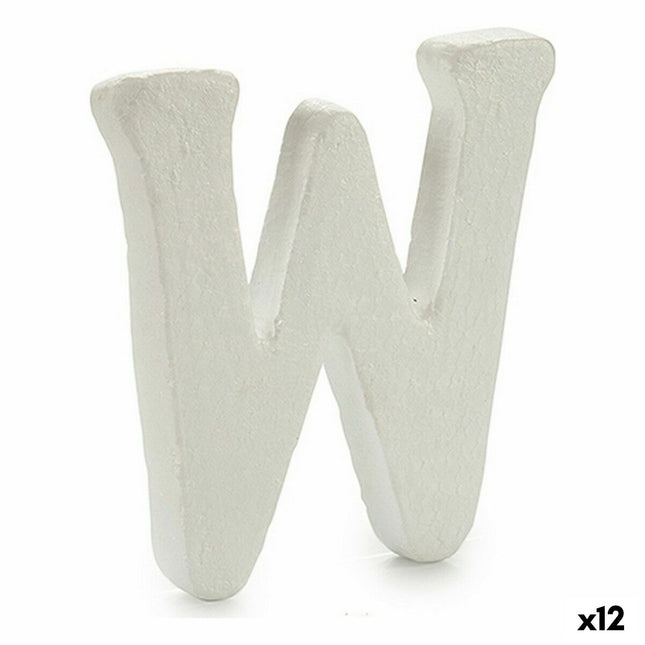 Buchstabe W Weiß polystyrol 1 x 15 x 13,5 cm (12 Stück)