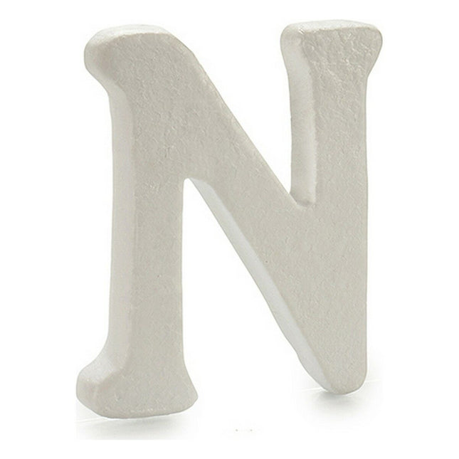 Buchstabe N Weiß polystyrol 1 x 15 x 13,5 cm (12 Stück)