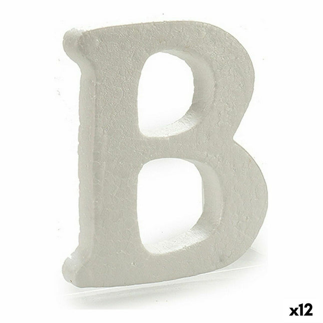 Buchstabe B Weiß polystyrol 15 x 12,5 cm (12 Stück)