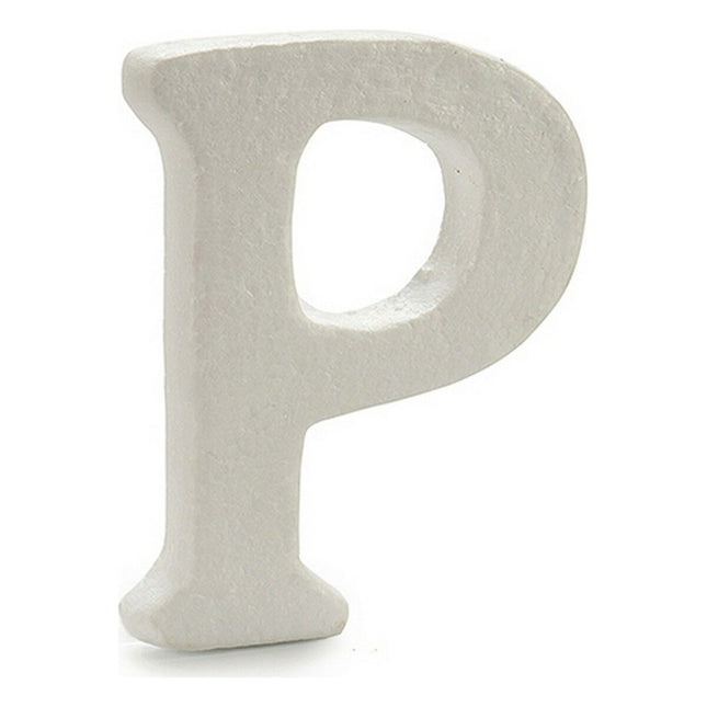 Buchstabe P Weiß polystyrol 1 x 15 x 13,5 cm (12 Stück)