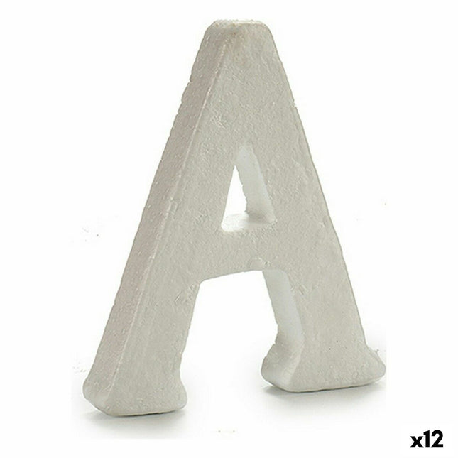 Buchstabe A Weiß polystyrol 1 x 15 x 13,5 cm (12 Stück)