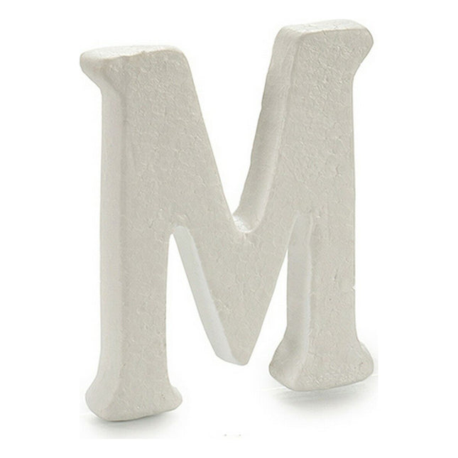 Buchstabe M Weiß polystyrol 1 x 15 x 13,5 cm (12 Stück)