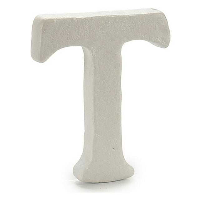 Buchstabe T Weiß polystyrol 1 x 15 x 13,5 cm (12 Stück)
