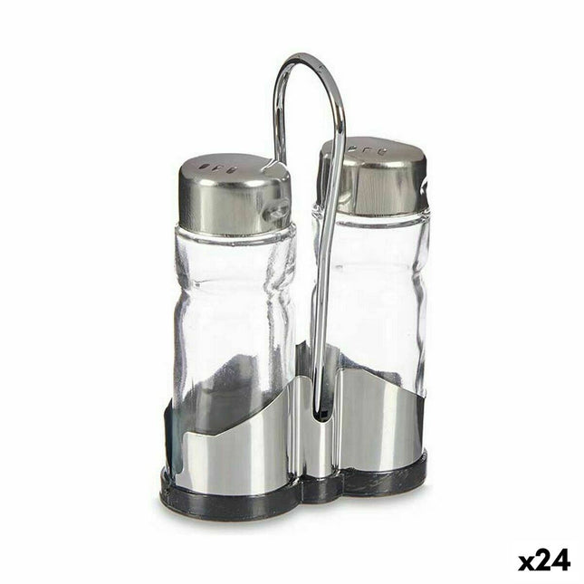 Set Salz- und Pfefferstreuer Durchsichtig Metall 3,8 x 12 x 7,8 cm (24 Stück)