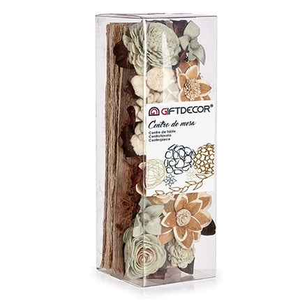 Tischdekoration Weiß Braun korb 12 x 36 x 12 cm (6 Stück)