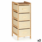 Schubladenschrank Creme Holz Textil 34 x 84,5 x 36 cm (2 Stück)