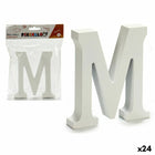 Buchstabe M Weiß Holz 2 x 16 x 14,5 cm (24 Stück)