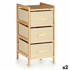 Schubladenschrank Creme Holz Textil 36 x 66 x 34 cm (2 Stück)