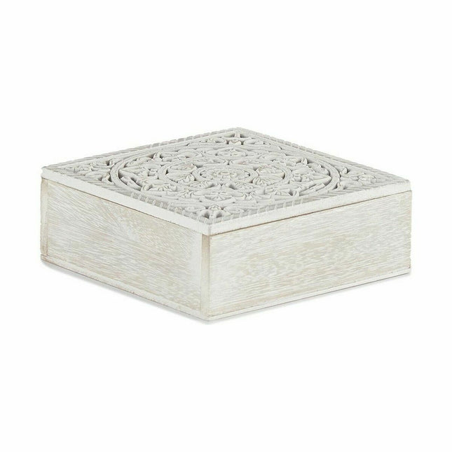 Dekorative Box Weiß Holz 18 x 6,5 x 18 cm (6 Stück)