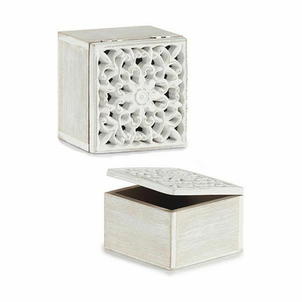 Dekorative Box Weiß Holz 11,5 x 8 x 11,5 cm (6 Stück)