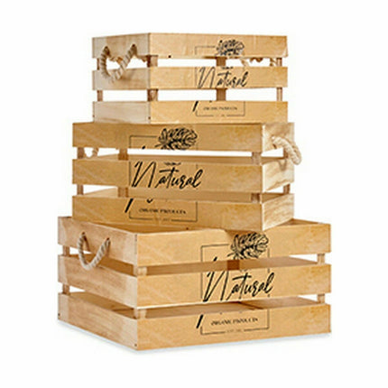 Set dekorativer Karten Natural Braun Holz (4 Stück)