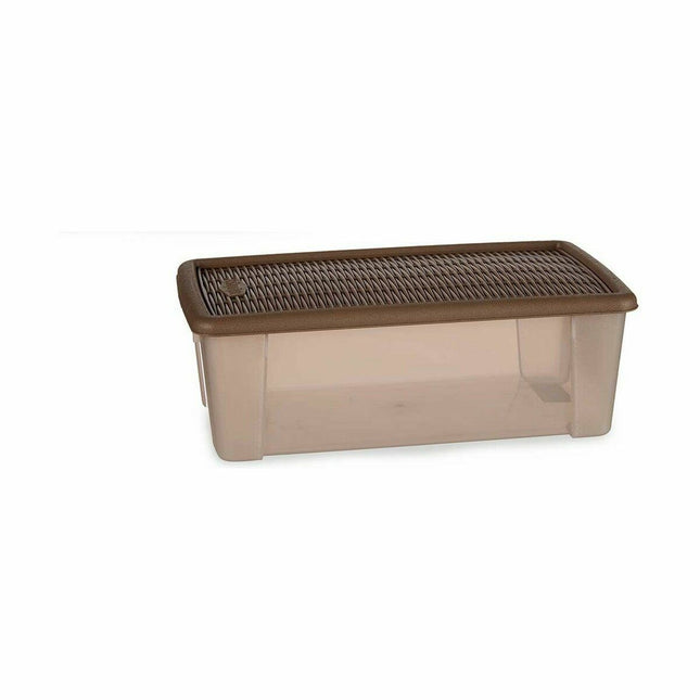 Aufbewahrungsbox mit Deckel Stefanplast Elegance Beige Kunststoff 5 L 19,5 x 11,5 x 33 cm (12 Stück)