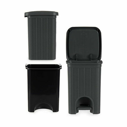 Papierkorb mit Pedal Stefanplast Elegance Grau Kunststoff 20 L 27 x 39 x 30,5 cm (6 Stück)