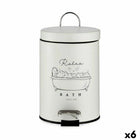 Papierkorb mit Pedal Relax Bath Weiß Schwarz Stahl Kunststoff 3 L (6 Stück)