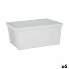 Aufbewahrungsbox mit Deckel Stefanplast Elegance Weiß Kunststoff 29 x 17 x 39 cm (6 Stück)