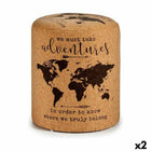 Puff Weltkarte Braun Kork Holz MDF 34 x 39 x 34 cm (2 Stück)