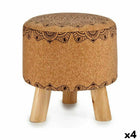 Puff Mandala Braun Kork Holz MDF 28 x 28 x 28 cm (4 Stück)