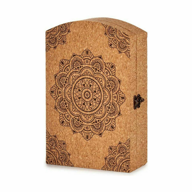 Schlüsselschrank Mandala Braun Kork Holz MDF 20 x 7,5 x 29 cm (6 Stück)
