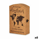 Schlüsselschrank Weltkarte Braun Kork Holz MDF 20 x 7,5 x 29 cm (6 Stück)