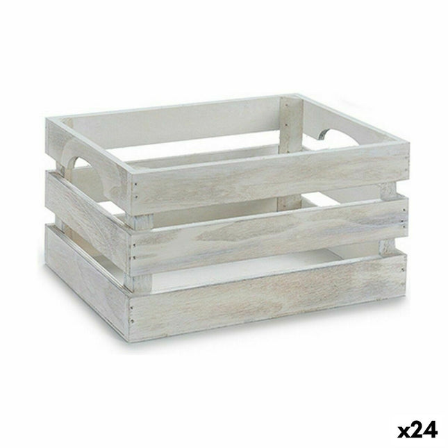 Dekorative Box Weiß Pappelholz 26,2 x 13,2 x 15,8 cm (24 Stück)