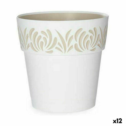 Selbstbewässernder Blumentopf Stefanplast Gaia Weiß Kunststoff 19 x 19 x 19 cm (12 Stück)