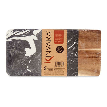 Schneidebrett Schwarz Marmor Akazienholz 15 x 1,3 x 30 cm (8 Stück)