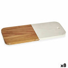 Schneidebrett Weiß Marmor Akazienholz 18 x 1,5 x 38 cm (8 Stück)