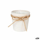 Blumentopf Schleife Weiß Stoff 11 x 10,5 x 11 cm (24 Stück)
