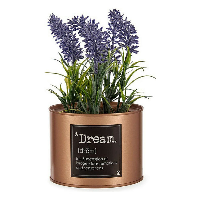 Dekorationspflanze Lavendel Dose Lila Metall Kupfer grün Kunststoff 10 x 18 x 10 cm (6 Stück)