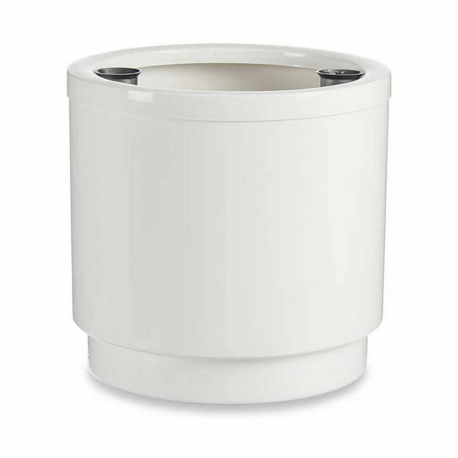 Selbstbewässernder Blumentopf Weiß Polypropylen 32 x 30,5 x 32 cm (4 Stück)