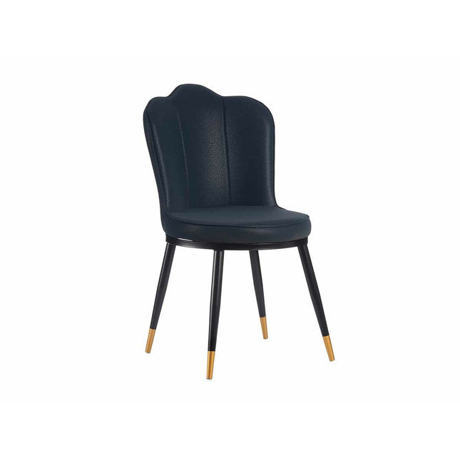 Sessel Muschel Blau Schwarz Gold Stahl 53 x 58 x 67 cm (2 Stück)