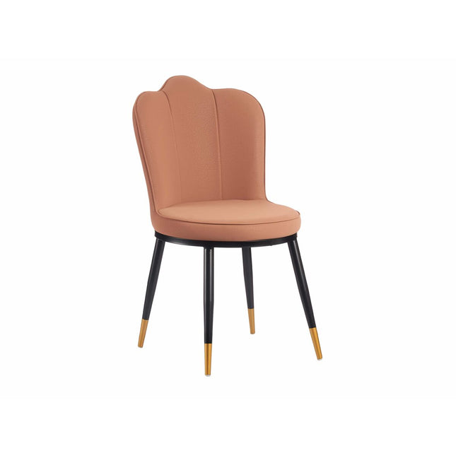 Sessel Muschel Schwarz Rosa Gold Stahl 53 x 58 x 67 cm (2 Stück)