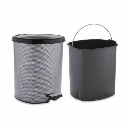 Papierkorb mit Pedal Dunkelgrau Kunststoff 6 L (6 Stück)