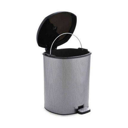 Papierkorb mit Pedal Dunkelgrau Kunststoff 6 L (6 Stück)